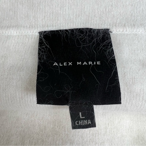 Alex Marie cream Cowl Neck Knit Sweater Rabbit Hair Nylon size large - Picture 4 of 9